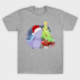 Treesaurus: a Dinosaur Christmas T-Shirt